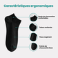Low-cut odor-control socks in black and white, cut to sit just below the ankle bone