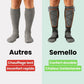 Battery-powered heated winter socks that warm the toes, worn up to mid-calf