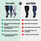 Plus size compression socks in 2XL to 4XL, worn up the calf, in black, white, gray or red