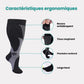 Plus size compression socks in 2XL to 4XL, worn up the calf, in black, white, gray or red