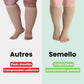 Open-toe compression socks in black and beige, knitted wide for fuller calves