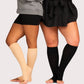 Breathable open-toe compression socks in black and beige, worn up the calf
