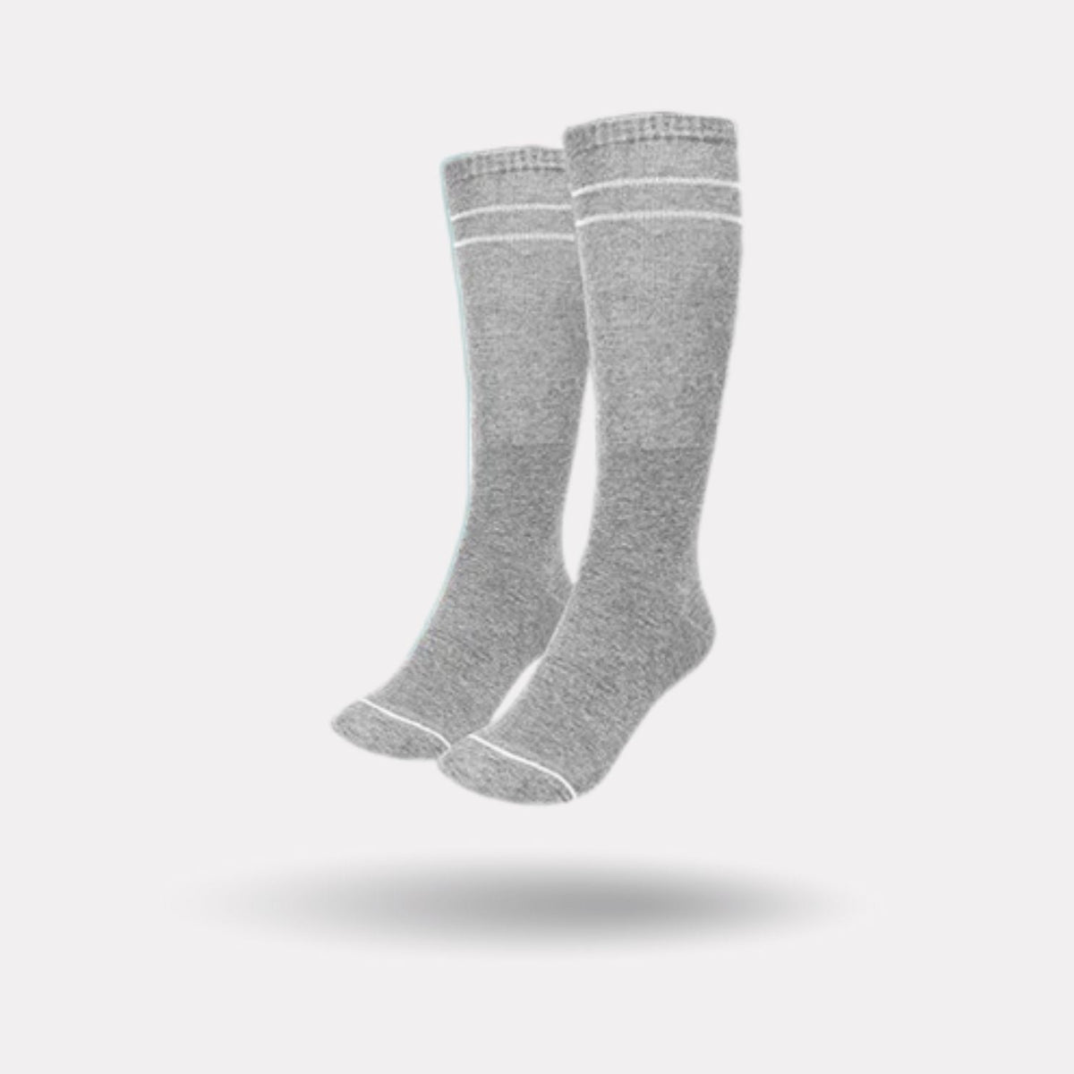Pregnancy compression socks with gentle 15 to 20 mmHg support, worn up to the knee