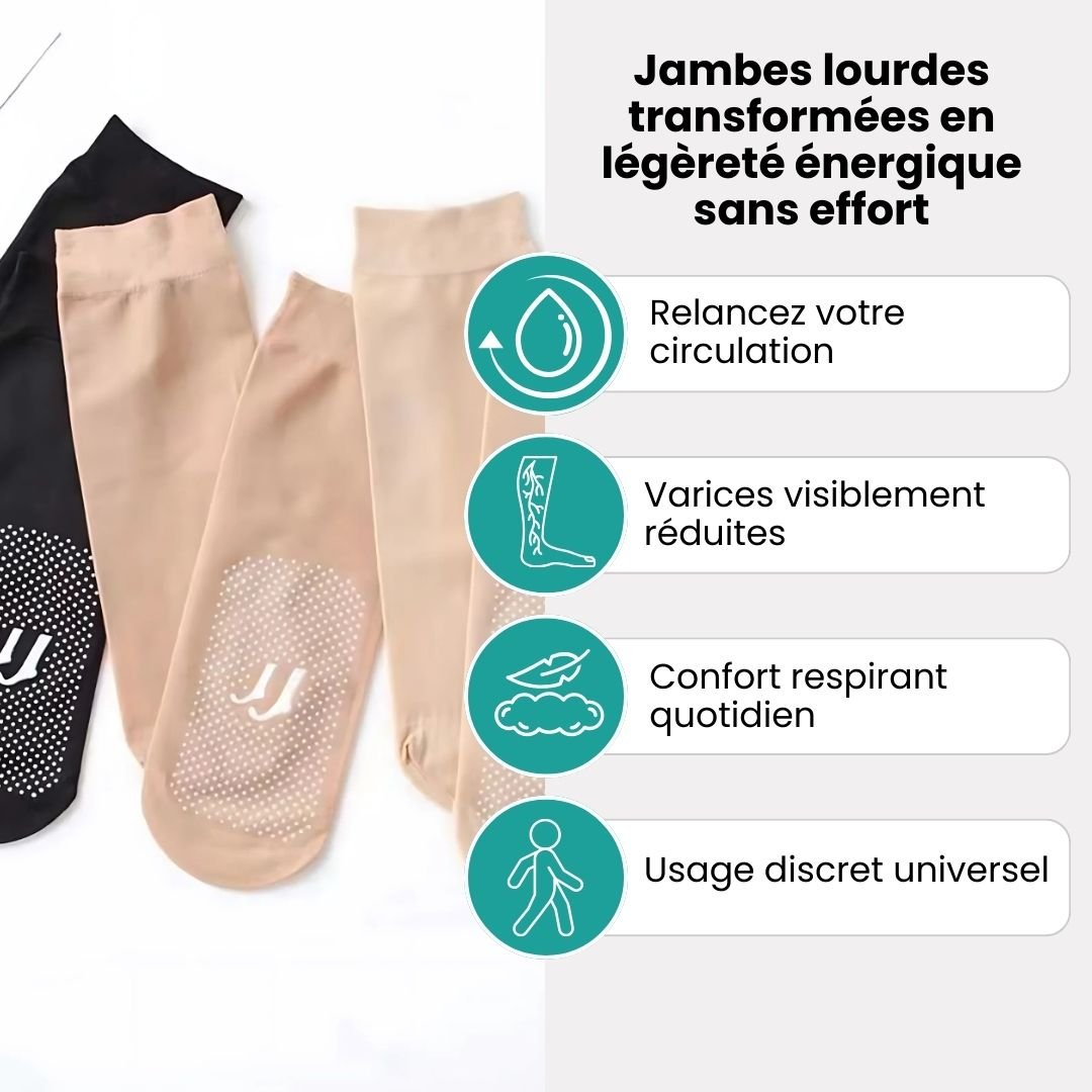 Knee-high massage socks with textured knit pressure zones along the calf