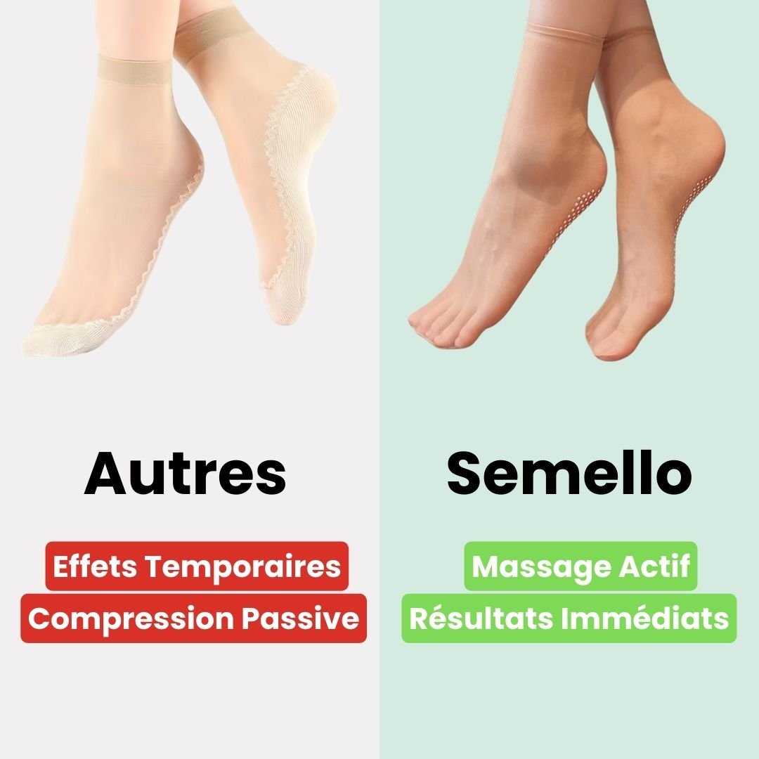Knee-high massage socks with textured knit pressure zones along the calf
