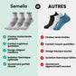 Breathable five-toe sport socks with a separate pocket per toe, in gray, black, blue and red