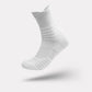 Ribbed technical sport socks with a compression arch band, in gray, white and black