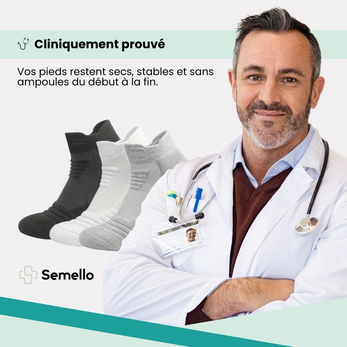 Ribbed technical sport socks with a compression arch band, in gray, white and black