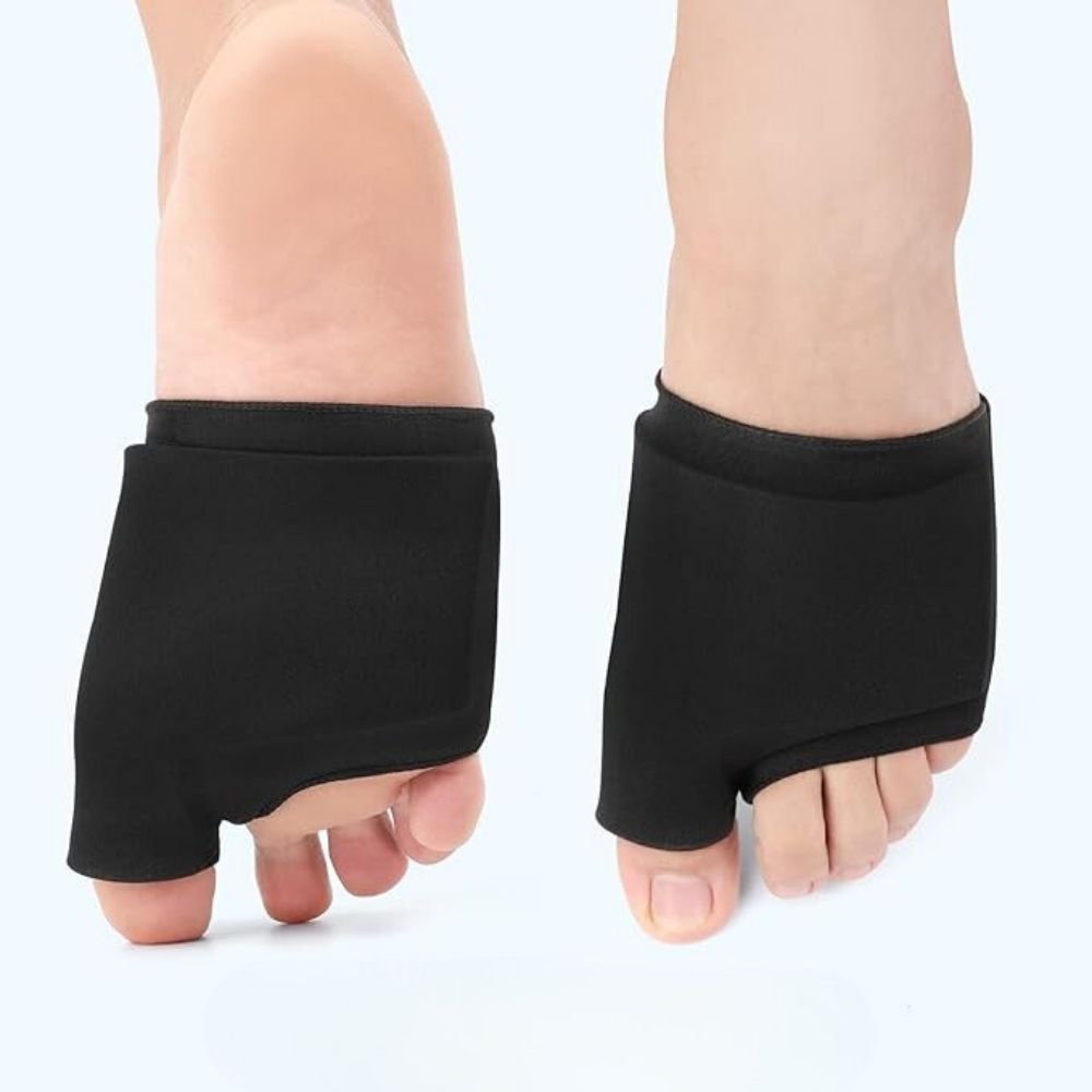 Cold therapy socks with gel packs that wrap around the foot for cooling relief
