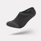 Thin bamboo fiber socks in black, white and mixed colors, sitting just above the ankle