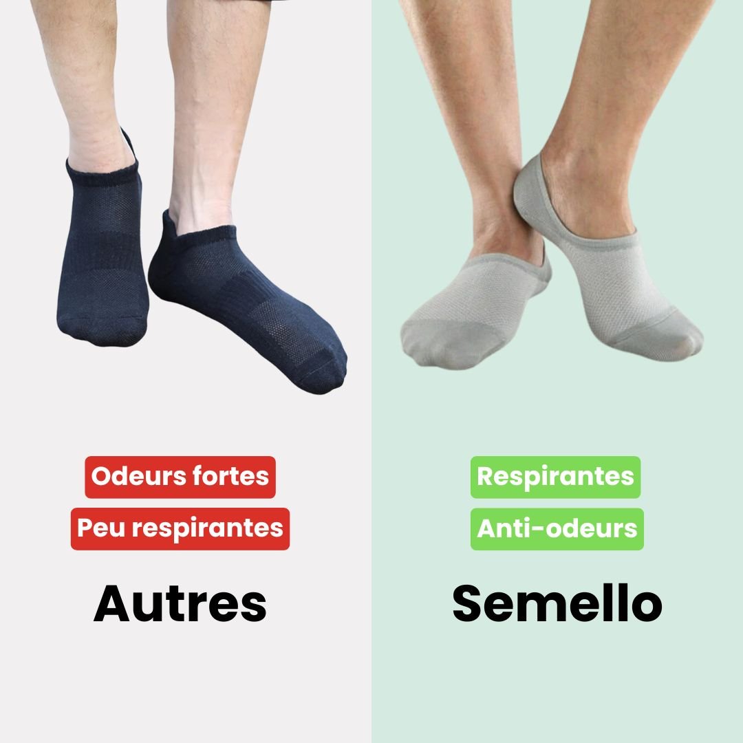 Thin bamboo fiber socks in black, white and mixed colors, sitting just above the ankle