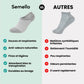 Thin bamboo fiber socks in black, white and mixed colors, sitting just above the ankle