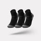 Merino wool hiking socks reaching mid-calf, in gray, black, khaki and blue