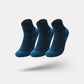 Merino wool hiking socks reaching mid-calf, in gray, black, khaki and blue