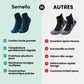 Merino wool hiking socks reaching mid-calf, in gray, black, khaki and blue