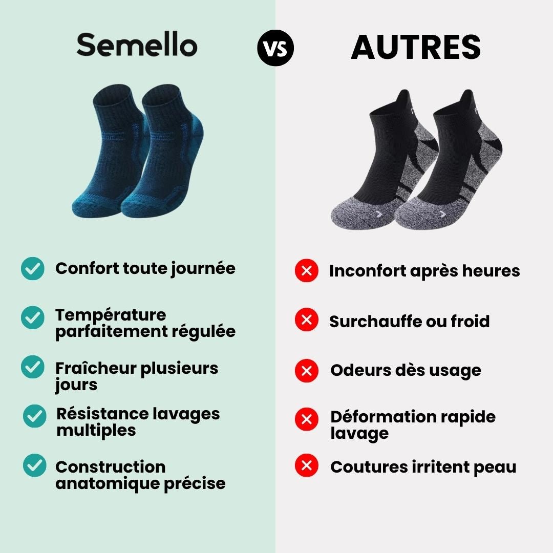Merino wool hiking socks reaching mid-calf, in gray, black, khaki and blue