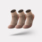 Merino wool hiking socks reaching mid-calf, in gray, black, khaki and blue