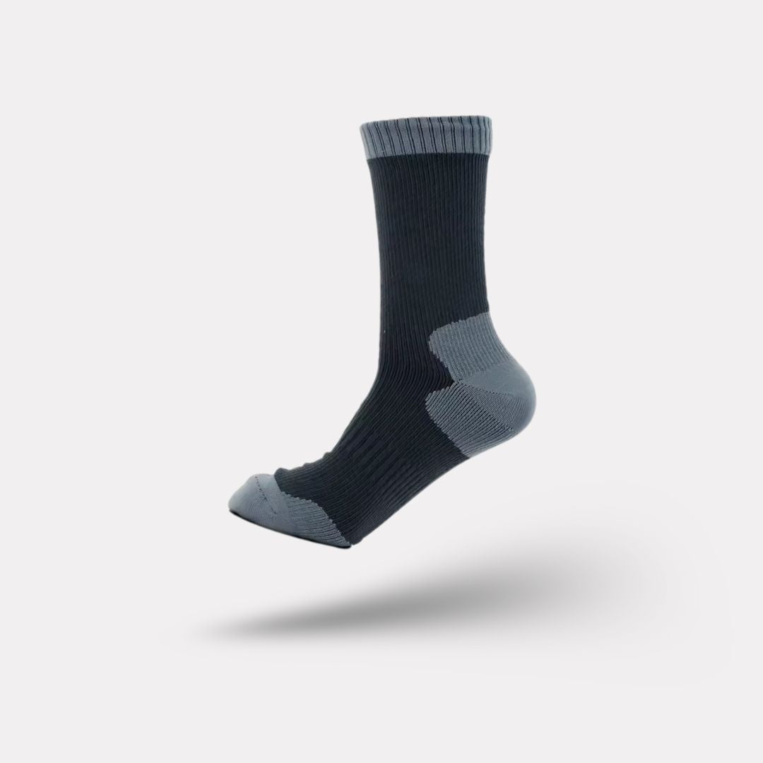 Waterproof outdoor socks pulled up the calf for hiking and cycling