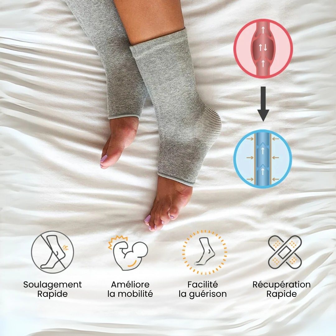 Bamboo fiber socks with a light compression knit along the calf