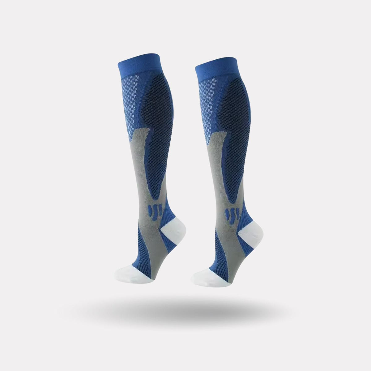 Knee-high 20-30 mmHg compression socks for nurses, in blue, black, white, orange and green