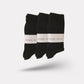 Soft wool socks for women in gray, purple, pink, black and white, sold in packs of three