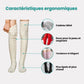 Long knit winter socks reaching mid-calf, in gray, pink, black, off-white and dark gray