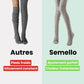 Long knit winter socks reaching mid-calf, in gray, pink, black, off-white and dark gray