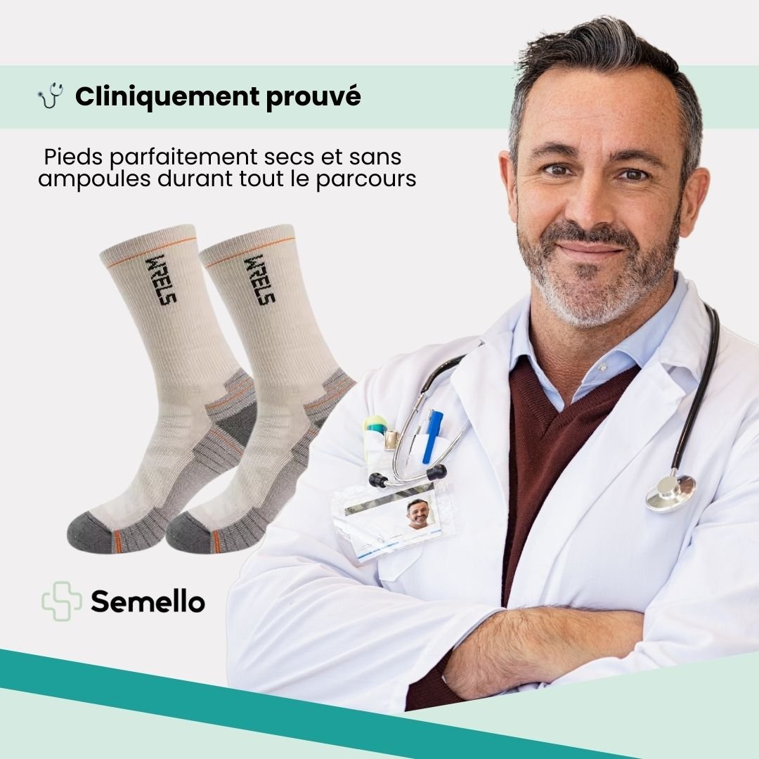 Merino wool sport socks in black, beige and yellow with a cushioned sole and ribbed cuff