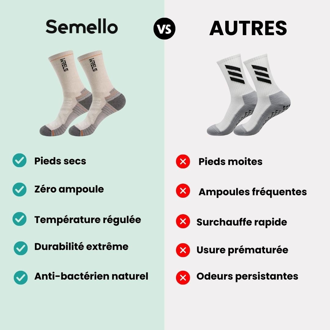 Merino wool sport socks in black, beige and yellow with a cushioned sole and ribbed cuff