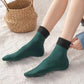 Beige fleece lined winter socks, thick and soft around the whole foot