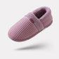 Lined house slippers with an anatomical footbed, in pink, caramel, gray and purple