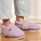 Lined house slippers with an anatomical footbed, in pink, caramel, gray and purple