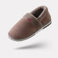 Lined house slippers with an anatomical footbed, in pink, caramel, gray and purple