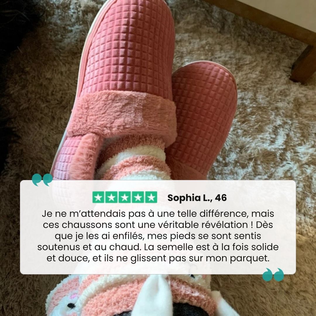 Lined house slippers with an anatomical footbed, in pink, caramel, gray and purple