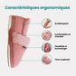 Lined house slippers with an anatomical footbed, in pink, caramel, gray and purple