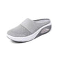 Orthopedic wedge slippers with a raised heel and open toe, in deep blue, gray, black and pink