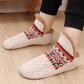 Wine red cozy slippers with a soft lining and a non-slip sole
