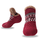 Wine red cozy slippers with a soft lining and a non-slip sole