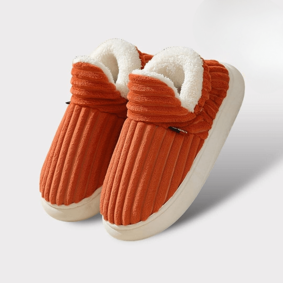 Orange winter slippers