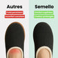 Women's lined orthopedic slippers with non-slip soles, in black, gray, burgundy and navy