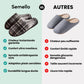 Fleece-lined orthopedic slippers with a non-slip sole, in gray, red and light gray