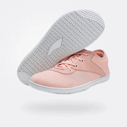 Wide anatomical shoes with extra room at the bunion, in pink, black, gray and beige