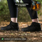 Lined winter barefoot shoes with a thin flexible sole, in beige, green and black