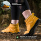 Lined winter barefoot shoes with a thin flexible sole, in beige, green and black
