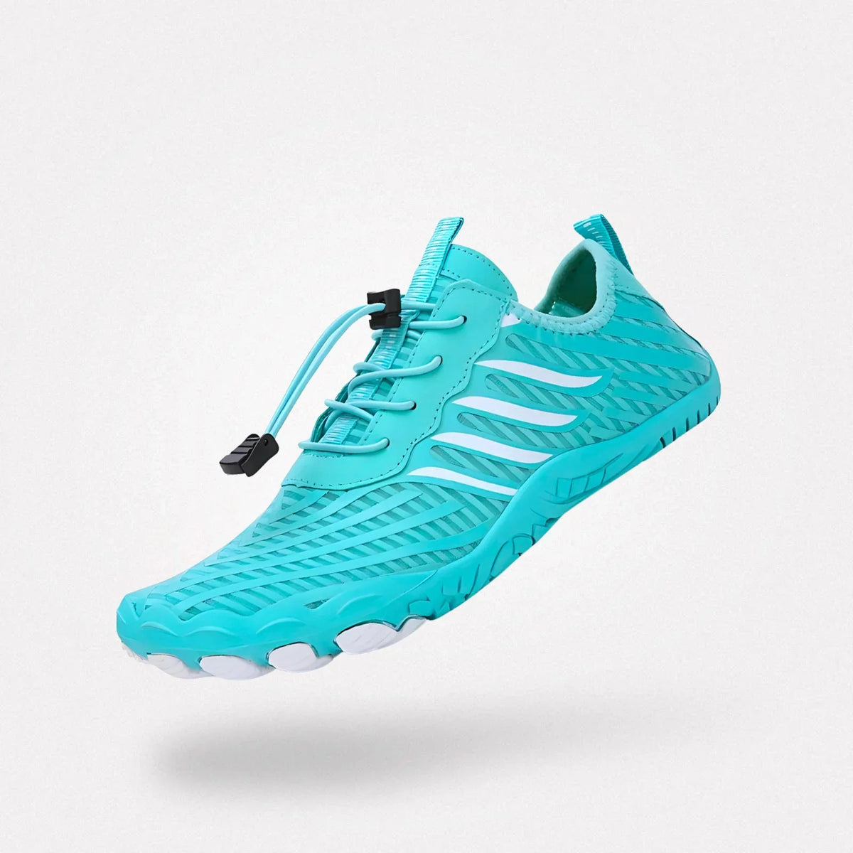 Flexible knit barefoot shoes with a wide toe box, in black, white, gray, green and pink