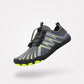 Flexible knit barefoot shoes with a wide toe box, in black, white, gray, green and pink