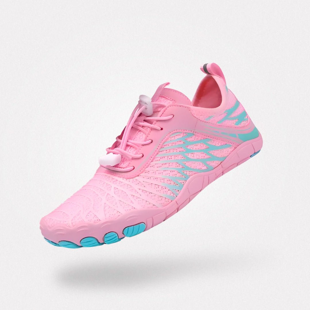 Lightweight barefoot shoes with a flexible 4 mm sole, in white, black, blue, red and pink