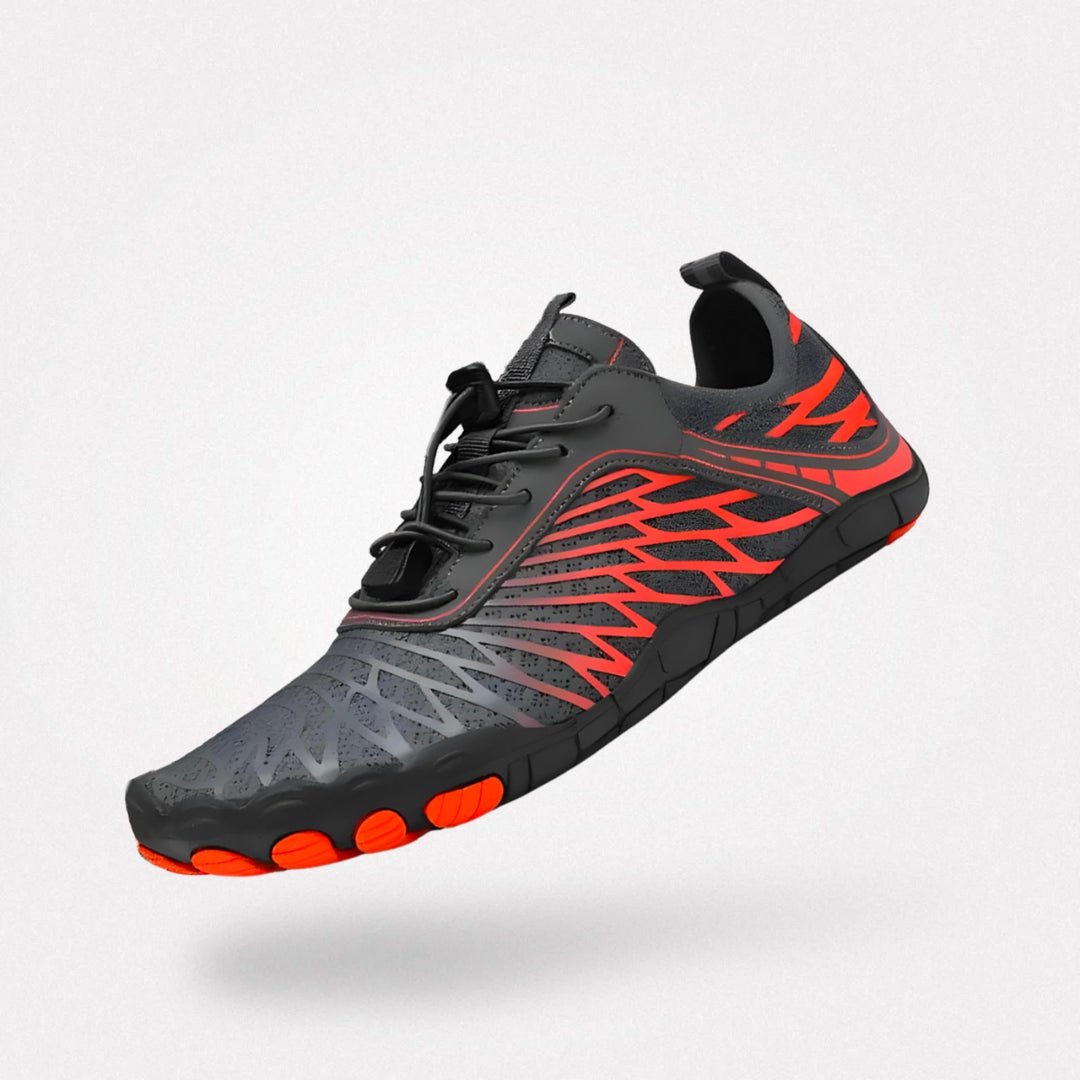 Lightweight barefoot shoes on a 4 mm flexible sole with a roomy toe box
