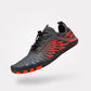 Lightweight barefoot shoes with a wide toe box and flat 4 mm sole, in white, black, blue or red