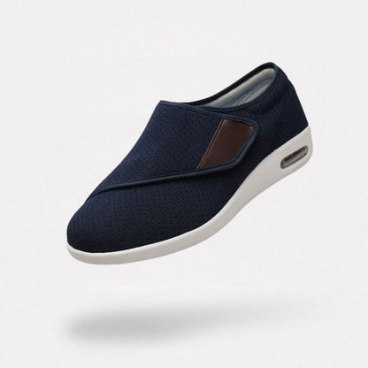 Women's orthopedic shoes closed by a hook-and-loop strap across the instep